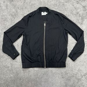 Topman Men’s Lightweight Black Bomber Jacket Size Large Neutral Lyocell